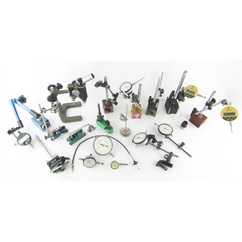 Web99-7 LOT OF 19 DIAL INDICATORS AND BASE STANDS